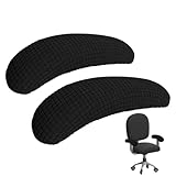 DONOONIS 2er Pack Armlehnenbezüge für Bürostuhl, Armlehnenschoner aus elastischem Polyester für Armlehnen, Armlehnenschoner für Bürostuhl (Schwarz)