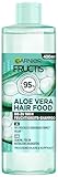 Garnier Fructis Aloe Vera Shampoo, Für normales bis trockenes Haar, Feuchtigkeitspflegende und sanfte Reinigung, Für mehr Glanz und Geschmeidigkeit, Mit Kokosnussöl, Ohne Silikone, Hair Food, 400ml