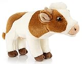 Uni-Toys - Kuh mit muhender Stimme, stehend - 29 cm (Länge) - Plüsch-Rind - Plüschtier, Kuscheltier