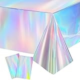 2 Stück Geburtstag Tischdecke Bunt, 137x274cm Wasserdicht Party Tischdecke Kindergeburtstag, Tischdeko Geburtstag Mädchen, Plastik Geburtstagstischdecke