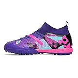 clofab Fussballschuhe Damen Herren Kunstrasen Turf Fußballschuhe Jugend Hallenschuhe Ground Outdoor Sportschuhe Für AG FG TF Fußball Trainingsschuhe (44,Violett/TF)