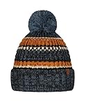 Barts Herren Strickmütze gestreifte Männermütze mit Bommel Goser 0355 Blue 04