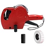 Preis-Tag-Maschine,Aufkleber für Details,Moderner Etikettendrucker, Hand-Etikettenhersteller, Preisauszeichner 1 Linie 8 Zeichen Einzelhandel Preisschild Pistole Kit Etikett und 2 Tintenpatronen