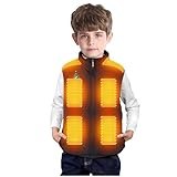 Battnot Heizweste Kinder Beheizbare Weste Kinder USB Lade Weste Elektrische Beheizte Weste Beheizbare Jacke Heizweste Beheizte Jacke Waschbar Schule Skifahren Winter Heizweste Outdoorweste