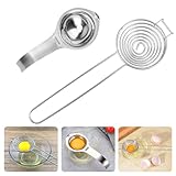 Eiertrenner, Pack of 2 Eigelbtrenner, Eitrenner Edelstahl,Trennung Von Eiweiß Und Eigelb, White Egg Yolk Filter Separator for Separating Protein and Egg Yolk, Easy Storage for Kitchen, Baking Tool