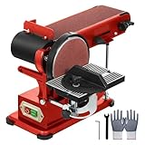 Band-Tellerschleifer 4x36 Zoll und 6-Zoll-Scheibe, Tisch-Teller-Bandschleifer 375 W Leistungsstarker Tischschleifer for die Holzbearbeitung