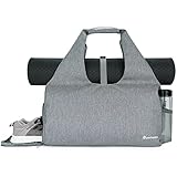 Sporttasche Damen Reisetasche Yogatasche mit Schuhfach & Nassfach große yogamatte Taschen Herren Multifunktional Pilates Tragetasche, Grau