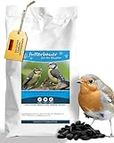 Futterbauer 25 kg Schwarze Sonnenblumenkerne im Papiersack für Vögel, 100% Natur, Hochwertige Energiequelle für Wildvögel, Hoher Fett- & Vitamin-E-Gehalt, Gereinigt & Getrocknet mit Schale, Ernte 2025