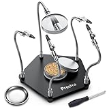 Löten Dritte Hand, Magnetische helfende Hände Preciva Löthilfe mit 4 flexiblen Armen und Krokodilklemmen Dritte Hand mit Lupe, flexibler Löthalter, Löthilfsklemme mit Lupe