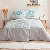 MTOnlinehandel TRAUMHELDEN Anker Bettwäsche 135x200 Biber/Flanell · Bettwäsche-Set Liegeplatz · 1 Kissenbezug 80x80 + 1 Bettbezug 135x200 cm - 100% Baumwolle