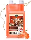 Martenbrown® 1 Liter Norwegisches Premium Lachsöl für Hunde, Pferde und Katzen | Fischöl aus der Flasche | für Trockenfutter, Dosenfutter oder als Barf-Öl