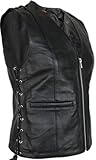 MDM Damen Lederweste Biker Weste (XL)