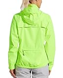 WILLIT Regenjacke Damen Wasserdicht Fahrradjacke Sommer Windbreaker Leichte Laufjacke Atmungsaktiv Wanderjacke Radjacke Trekking Windjacke Fluoreszierend Gelb M