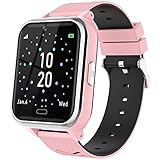 YENISEY Smartwatch Kinder - Uhr Kinder mit 17 Spiel, Zwei Kameras, SOS, Wecker, Telefonieren, Musik, Taschenlampe, Touchscreen, Smart Watch Kids Geschenk für Mädchen Jungen 4-12 Jahre Rosa
