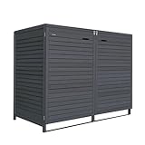 Lukadria Mülltonnenbox 240L Adria24 für 2 Tonnen Mülltonnenverkleidung Mülltonnecontainer Holz imprägniert in anthrazit