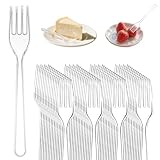 100 Stück Mehrweg Tafelgabeln, Wiederverwendbare und Robust, Kuchengabeln, Mehrweg Dessertgabeln, Außenbereich und im Innen Veranstaltungen Catering, Hochzeit (12 cm)