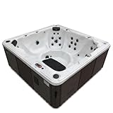 CANADIAN SPA CO. Victoria AI Hot Tub Outdoor Winterfest, 7 Personen Hot Tub mit LED Beleuchtung, Lautsprecher, Aromatherapie und Isolierabdeckung
