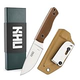 KHU Mini messer Outdoor Messer Jagdmesser Feststehende Klinge Survival Messer Bushcraft Messer - 440C Stahl, G10-Griff - Outdoor Jagd Camping - Mit Kydex Scheide (26A-New)
