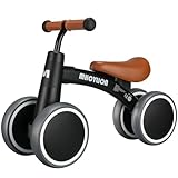 Itslife Kinder Laufrad ab 1 Jahr, Baby Lauflernrad für 12-36 Monate mit 4 Räder, Balance Bike ohne Pedal, Erst Rutschrad Fahrzeug für Jungen und Mädchen, Geschenke für 1 Jahre Kleinkind, Schwarz