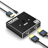 HDMI Switch 2 In 1 Out, HDMI 2.1 Switch 8K@60Hz & 4K@120Hz, 2x1 HD MI Schalter Compatible Supports VRR, Dolby Vision, Compatible für PS5, Xbox, Fire TV, Apple TV, PC, Blu-Ray, DVD Player
