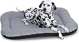 Knuffelwuff Wasserfestes In und Outdoor Hundebett Lucky aus Nylongewebe XXL 118 x 85cm Grau - abnehmbarer Bezug - waschbar - für große, mittelgroße und kleine Hunde