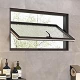 Rechteckiges Aluminium-Fenster mit 360° drehbarem gehärtetem Glas, belüfteter Griff, für Badezimmer, Schlafzimmer und Wohnzimmer, Ersatz