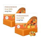 Persimmon Soap, Persimmon Ziegenmilchseife, Tief Feuchtigkeitsspendend, Hellt die Haut Auf Verbessert die Elastizität, für Männer und Frauen (2)