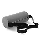 Dermalyx Lendenwirbelstützkissen für Bürostuhl & Auto, Ergonomisches Lordosekissen Mit Gurt, Atmungsaktives Lendenkissen Rückenstütze Bandscheibenwürfel 32x12 cm (Grau)