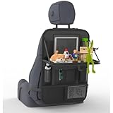 Lunaria Auto-Organizer & Rückenlehnenschutz – XXL 13' Tabletfach, Klapptisch & 11 Taschen für Kinder & lange Autofahrten Sitzschoner (1)