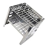 TOGEVAL Edelstahl Campinggrill Klappbar Tragbarer Outdoor Grillkocher mit Verstellbarem Rost Platzsparend für Picknick und Grillabende