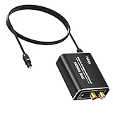 DA Wandler, Fokky 192kHz DAC Konverter Digital-Analog-Wandler,SPDIF Koaxial Toslink zu Analog Stereo RCA L/R 3,5 mm Audio mit 1M optischem Kabel, für HDTV DVD Blu-ray Sky Spielekonsole