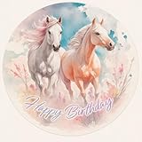 Tortenbild, mit dem Motiv: PFERDE,Essbares Foto für Torten, Fondant,Tortenaufleger Ø 20cm PFERDE K1001
