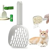 UQMIQURA Streuschaufel Katzenstreu Schaufel Katzenklo Schaufel Katzen, Katzenstreu Schaufel mit Sockel, Katzentoilette Scooper, Schaufel Katzenklo für Katzentoilette, Katzen, Hund (Weiß)