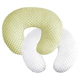 iEvolve Stillkissenbezug, Stillkissen, Stützkissen für Babys, Jungen, Mädchen, Senf und Weiß, 2 Stück