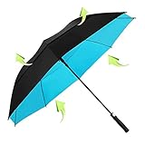 KOLER Regenschirm Sturmfest, Regenschirm Groß Golfschirm 158cm Doppelt Schirmdach Automatisches Öffnen Sonnen & Regendichter & Winddichter Große Golf Stockschirm Für Frauen und Männer, Schwarz/Blau