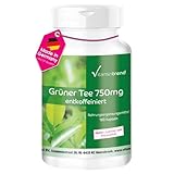 Grüner Tee Extrakt 750 mg Kapseln - 180 Kapseln ! 3-MONATS-VORRAT ! 750mg pro Kapsel - hochdosiert - vegan | Vitamintrend®