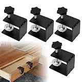 WeeGoo 4 Stück Ständer Edelstahl Schubladen-Front-Installationsklemmen, universelle Schubladenfrontbefestigungsklemme, robuste Metall-Tischbefestigungsklemmen für Schrank, Holzbearbeitung, Reparatur