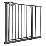 XMTECH Türschutzgitter Ohne Bohren Treppengitter für Kinder 95-105cm breit，Auto-Close Baby Türgitter Treppen Absperrgitter mit Druckbefestigung,Safety Gate, 180° Zweiwegeöffnung Schwarz