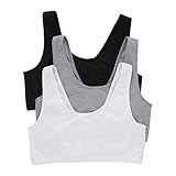 Hanes Baumwoll-Bralette mit weitem Rundhalsausschnitt, Bauchfreies Top für Damen (3er-Pack), X-Large