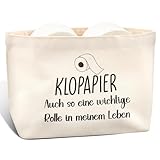 Xuniea Toilettenpapier Aufbewahrung Klopapier Aufbewahrung Toilettenpapier Aufbewahrungsbeutel Toilettenpapierhalter Korb Lustig Badezimmer Toilette Klo Deko(Natürliche Farbe,Auch so eine wichtige)