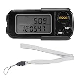 POENVFPO Schrittzähler Zum Gehen, 3D-genauer Schrittzähler mit Großem LCD-Display und 30-Tage-Speicher, für Männer, Frauen, Jugendliche, Erwachsene, Senioren, Schwarz