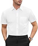 DEMEANOR Hemd Herren Kurzarm Freizeithemden für Herren Hemd Herren Regular fit Businesshemd für Herren Bügelfreie Hemden