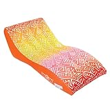 WOW Sports Aufblasbare Chaiselongue, Aufblasbare Schwimmbad-Lounge, Ergonomische Poolliege mit Getränkehalter für Seen & Pools (Sun Geo)