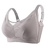 Necalisi Dirndl Push up BH Grau Damen-BHS BH Push up BH Ohne Buegel-BH Vollschalen Spitze BH Verstellbarer Schultergurt BH Damen Push up 85E