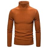 Winter Herren Rollkragenpullover Männliche Version Casual All-Match Strickpullover, Karamellfarben, L