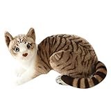 Simulation Kurzhaar Nette Katze Puppe Gefüllte lebensechte siamesische Katze Plüschtier Plüsch-Katze Kuscheltier Katze Plüschfiur Stofftiere Haustier Spielzeug Dekor Geburtstagsgeschenk für Mädchen