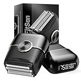 FitSan Elektrorasierer Herren – Folienrasierer mit 4 flexiblen Klingen für Glatze & Bart – IPX7 wasserdicht (Nass/Trocken) – Kabelloser Kopfrasierer mit Led Display schneller Ladung