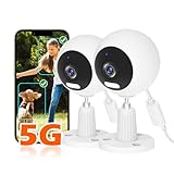 3MP 5G Überwachungskamera Aussen/Innen, Kamera Überwachung Aussen, WLAN Camera Indoor/Outdoor, Babyphone mit App, Hundekamera, IP66 Wasserdicht, 2-Wege-Audio, Auto-Zoom, SD &Cloud-Speicher-2 Pack