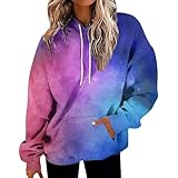 Pullover Damen Herbst Oversize V Ausschnitt Sweatshirt Lang Damen Ohne Kapuze Warm Sweater Langarm Sweatshirts Mit Taschen Langarmshirt Thermo Pulli Flauschige Sweatpullover Weich Sportshirt Frühling