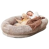 Hundebett,Katzenbett, Hundebett Grosse Hunde Hundebett für Menschen OrthopäDisches Hundebett Flauschig Hundekissen Hundekörbchen mit Hoher Rand Waschbar hundebett katzenbett hundebett grosse hunde